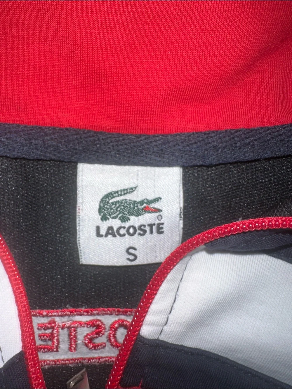 Lacoste Red, Navy & White Full-Zip Track Jacket